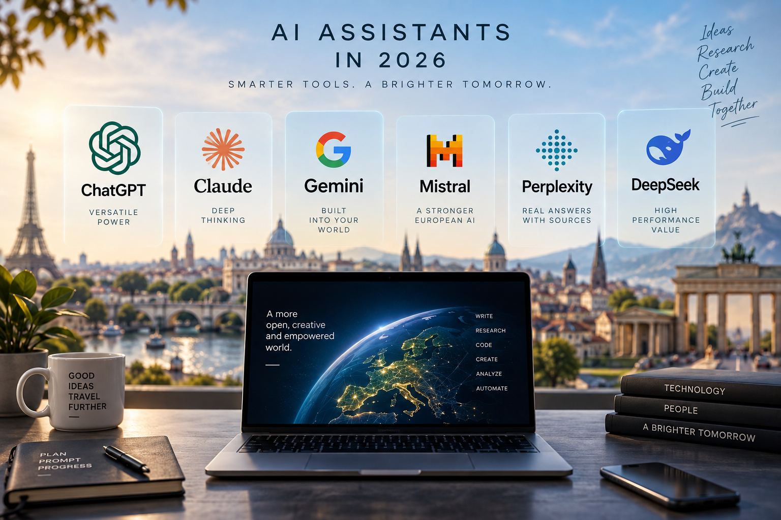 Les meilleurs assistants IA en 2026 : ChatGPT, Claude, Gemini, Mistral, Perplexity et DeepSeek